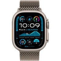 Apple Watch Ultra 2, Smartwatch titan, 49 mm, Milanaise Armband Titan natur, Titangehäuse, Cellular