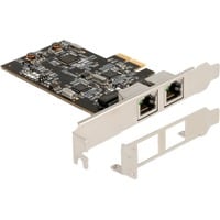 DeLOCK PCI Express x2 Karte auf 2 x RJ45 2,5 Gigabit, LAN-Adapter 