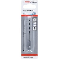 Bosch HSS-Spiralbohrer PointTeQ Hex, Ø 3,2mm Arbeitslänge 36mm