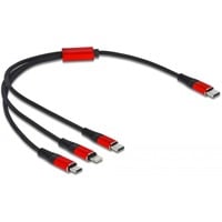 USB Ladekabel, USB-C Stecker > Micro-USB + USB-C + Lightning Stecker