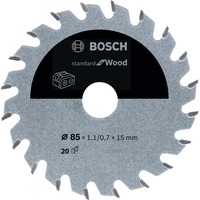 Bosch Kreissägeblatt Standard for Wood, Ø 85mm, 20Z Bohrung 15mm, für Akku-Handkreissägen