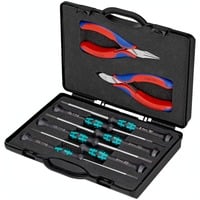 KNIPEX Elektronikzangen-Set, 8-teilig grau/blau