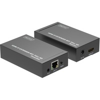 Digitus HDMI IP Extender Set, HDMI Verlängerung schwarz, 1x Sender, 1x Empfänger
