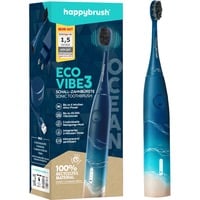 happybrush StarterKit Schall Eco VIBE 3 Ocean, Elektrische Zahnbürste