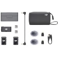 DJI Mic 2 , Mikrofon schwarz, (2 Sender + 1 Empfänger + Ladeschale) 