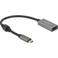 DeLOCK Aktiver USB Adapter, USB-C Stecker > HDMI Buchse grau/schwarz, 20cm, 4K 60 Hz, HDR