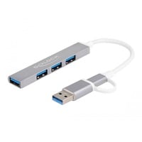 4 Port Slim USB Hub mit USB Type-C oder USB Typ-A, USB-Hub