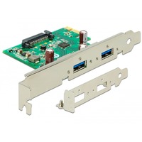 DeLOCK PCIe x1 Karte zu 2x ext. USB 3.2 Gen 1, USB-Controller SATA-Stromanschluss