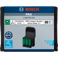 Bosch PRO Impact Steckschlüsseleinsatz-Set 1/2", 3-teilig schwarz, tief, mit Felgenschutz