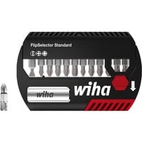 Wiha Bit-Satz FlipSelector Standard, 13-teilig schwarz/rot, PH / PZ / SL, mit Gürtelclip