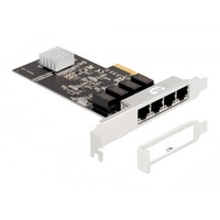 DeLOCK PCIe x4 auf 4 x RJ45 Gbit, LAN-Adapter Realtek RTL8111H