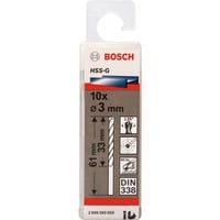 Bosch Metallbohrer HSS-G, Ø 3mm 10 Stück, Arbeitslänge 33mm