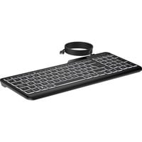 HP 400 Backlit Wired Keyboard, Tastatur schwarz, DE-Layout, Plunger