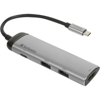 USB 3.2 Gen 1 Multiport-Hub, USB-C Stecker > 2x USB-A + USB-C Buchse + HDMI-Buchse, USB-Hub