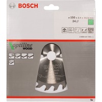 Bosch Kreissägeblatt Optiline Wood, Ø 150mm, 24Z Bohrung 20mm, für Handkreissägen