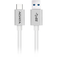 ADATA USB 3.2 Gen 1 Kabel, USB-A Stecker > USB-C Stecker silver weiß/silber, 1 Meter, Aluminium