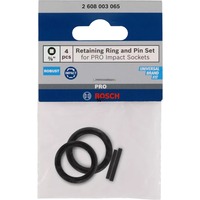 Bosch Set Haltering und Stift, für PRO Impact Steckschlüssel 3/8", Sicherung schwarz, 4-teilig
