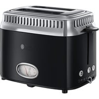 4008496892549 - RUSSELL HOBBS 21681-56 Retro Classic Noir Toaster Schwarz Edelstahl (1300 Watt Schlitze 2)