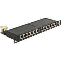 DeLOCK 10"Patchpanel 12P Cat.6A 0,5HE schwarz