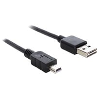DeLOCK EASY-USB 2.0 Kabel, USB-A Stecker > Mini USB-B Stecker schwarz, 3 Meter, USB-A Stecker beidseitig verwendbar