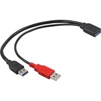 USB 3.2 Gen 1 Y-Kabel, USB-A Stecker + USB-A Stecker > USB-A Buchse