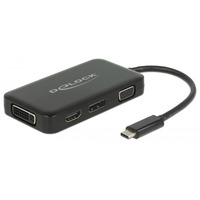 USB Adapter, USB-C Stecker > VGA + HDMI + DVI + DisplayPort Buchse
