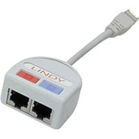 Lindy Port Doubler UTP, Y-Kabel grau, 2x Fast Ethernet 10/100