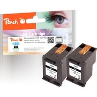 Peach Tinte Doppelpack schwarz PI300-503 kompatibel zu HP 301, CH561EE