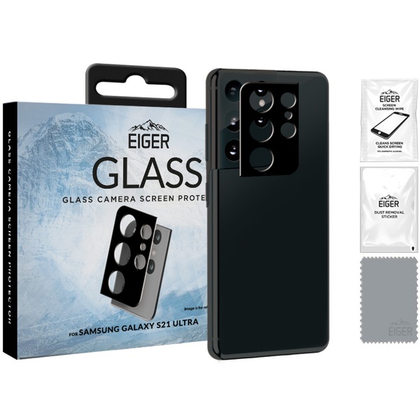 Eiger Glass Camera Lens Protector Schutzfolie Schwarz Samsung Galaxy S21 Ultra 5g