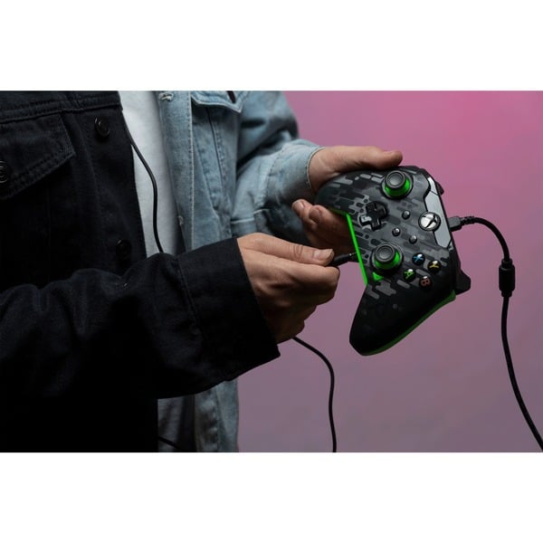 Pdp Wired Controller Neon Carbon Gamepad Anthrazit Grün Für Xbox