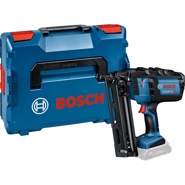 Bosch Professional Akku-Stauchkopfnagler Ladegerät, solo, und ohne 18V-64 M GNH L-BOXX 18Volt in blau/schwarz, Akku Professional