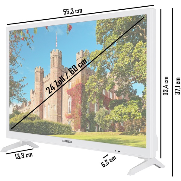 Telefunken Xh24j101d W Led Fernseher 60 Cm24 Zoll Weiß Wxga Triple Tuner Dvd Player 4809