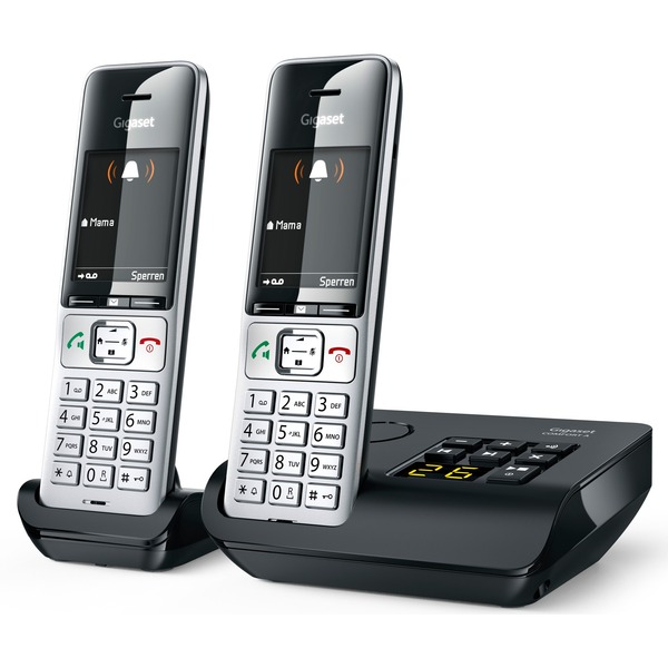 Gigaset COMFORT 500A Duo, Analoges Telefon Silber/schwarz, 2 Mobilteile