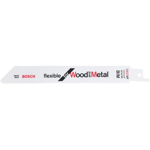Bosch Professional 25 and Stück S Wood Metal, Säbelsägeblatt Flexible 922 VF 150mm for Länge