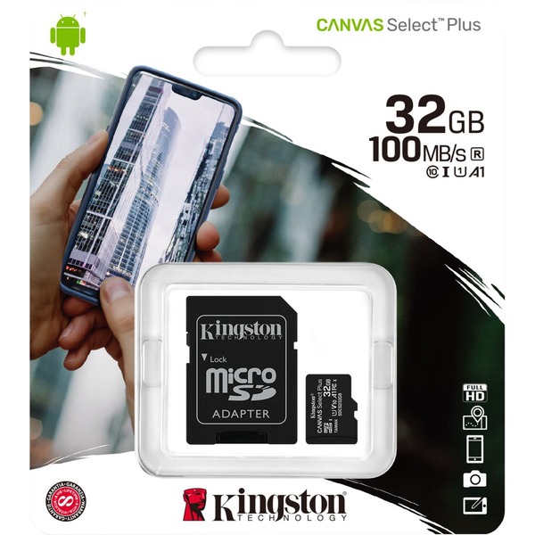 Карта памяти microsdhc uhs i u1 kingston canvas select plus 32 гб