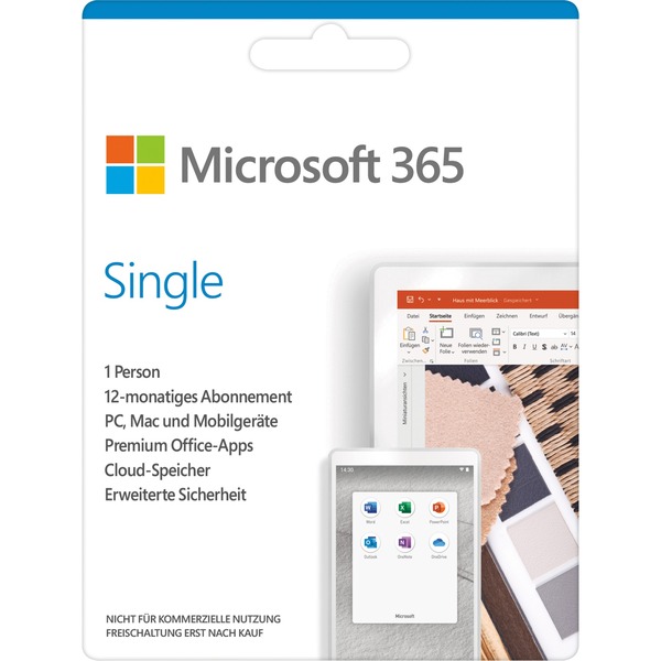 Microsoft 365 Single Office Software 1 Jahr