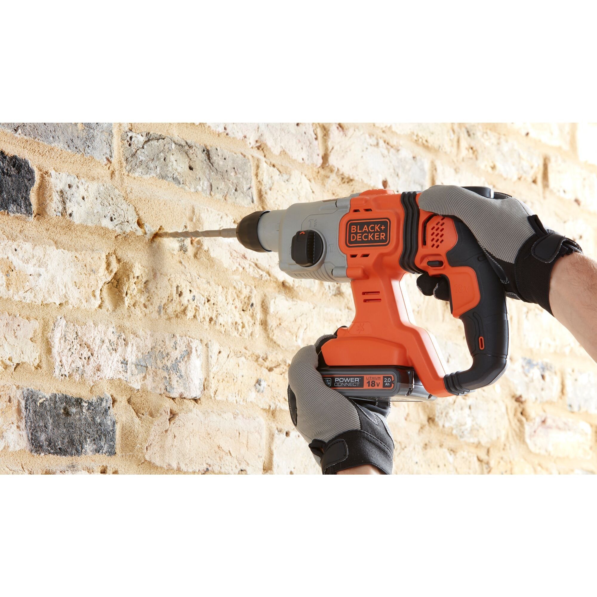 Black Decker Akku Kombihammer Bcd B Volt Bohrhammer Orange Schwarz Ohne Akku Und Ladeger T