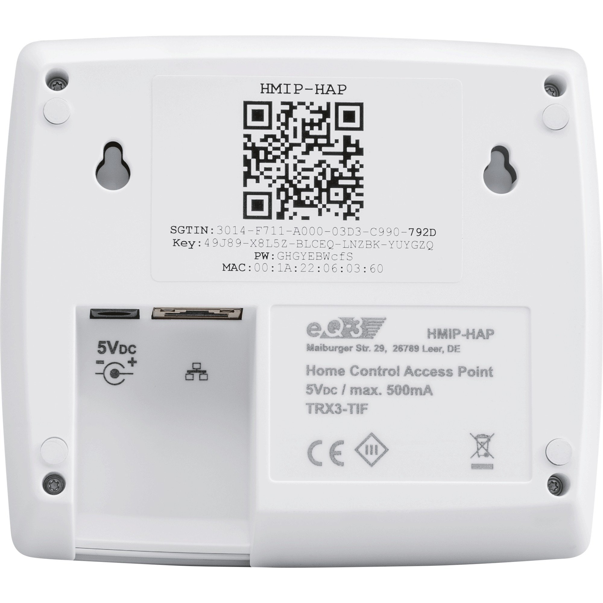 Homematic IP Smart Home Access Point (HMIP-HAP), Zentrale Weiß